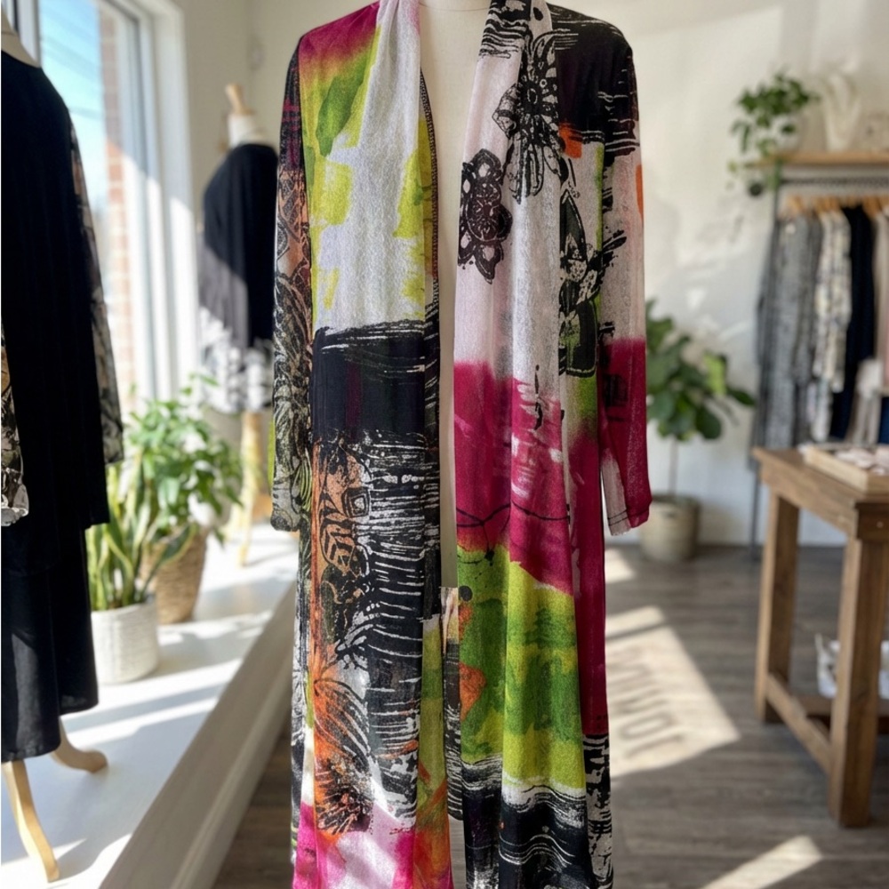 Colorful Print Women's Wrap  - Wearable Art
